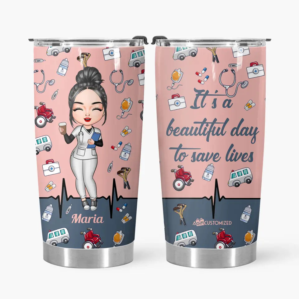 Personalized Tumbler - Gift For Nurse - Work Of Heart ARND018