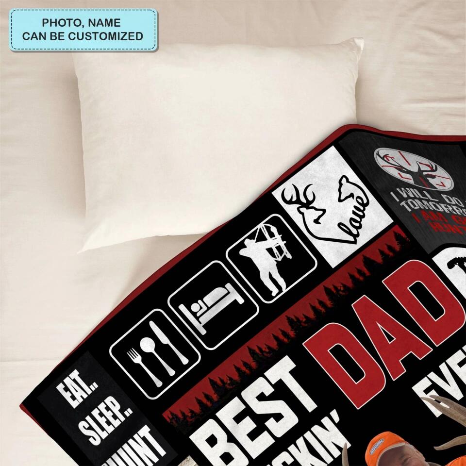Personalized Blanket - Father's Day Gift For Dad, Grandpa - Best Buckin Dad Ever ARND0014 AGCPD031