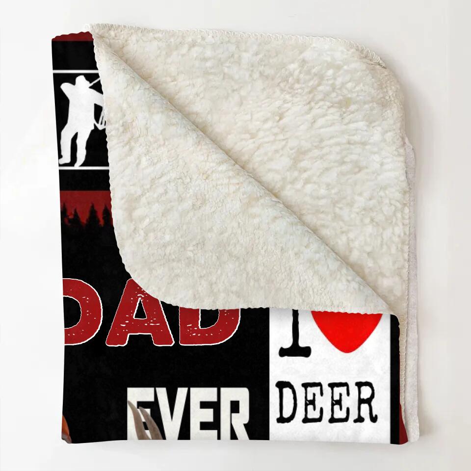 Personalized Blanket - Father's Day Gift For Dad, Grandpa - Best Buckin Dad Ever ARND0014 AGCPD031