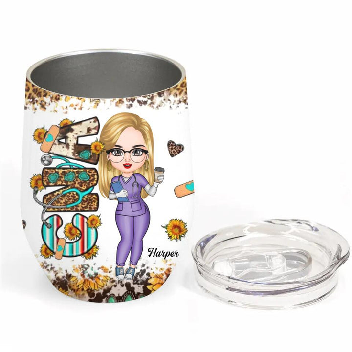 Personalized Wine Tumbler - Gift For Nurse - CNA Nutrition Facts ARND0014