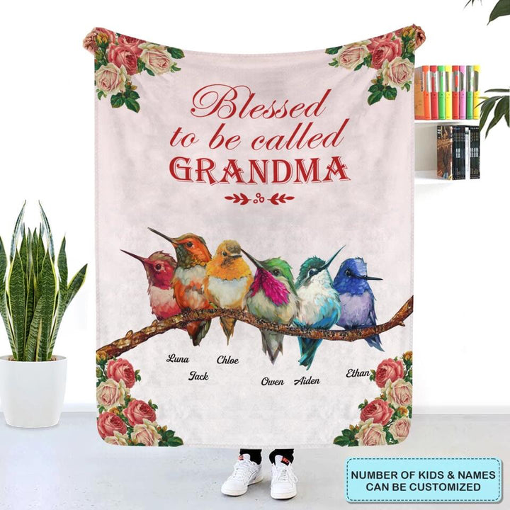 Blessed To Be Called Grandma - Personalized Blanket - Gift For Grandma