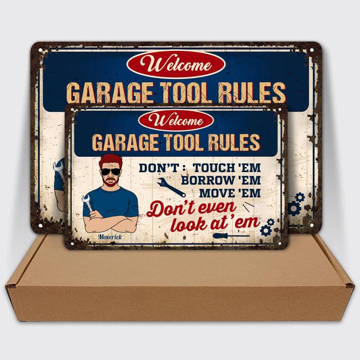 Personalized Metal Sign - Father's Day Gift For Dad, Grandpa - Father's Garage ARND036