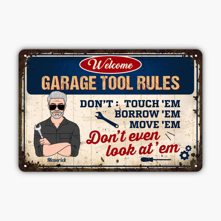 Personalized Metal Sign - Father's Day Gift For Dad, Grandpa - Father's Garage ARND036