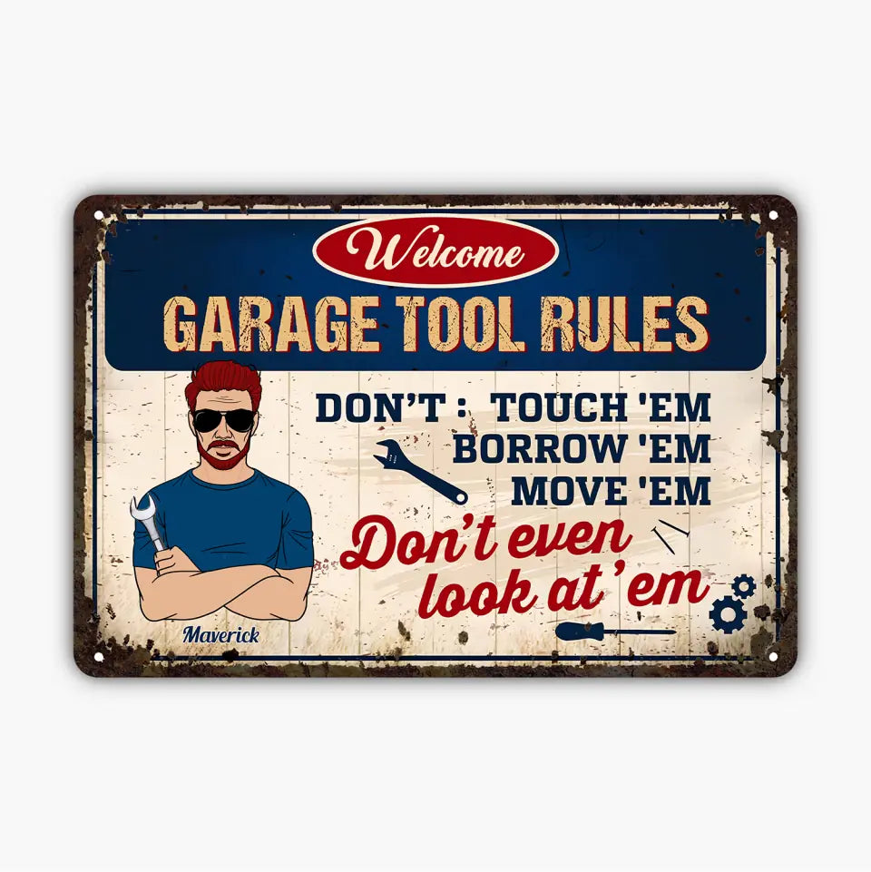 Personalized Metal Sign - Father's Day Gift For Dad, Grandpa - Father's Garage ARND036