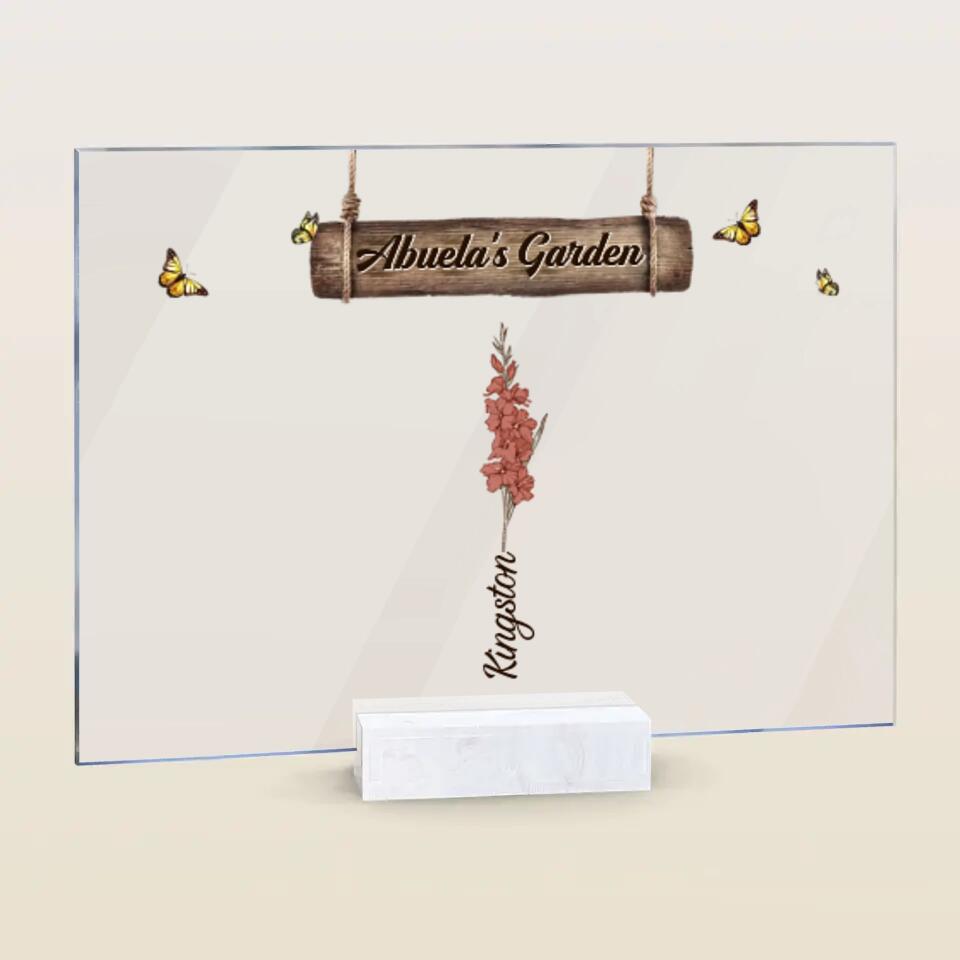 Personalized Acrylic Plaque - Mother's Day Gift For Grandma - Grandma's Garden ARND036