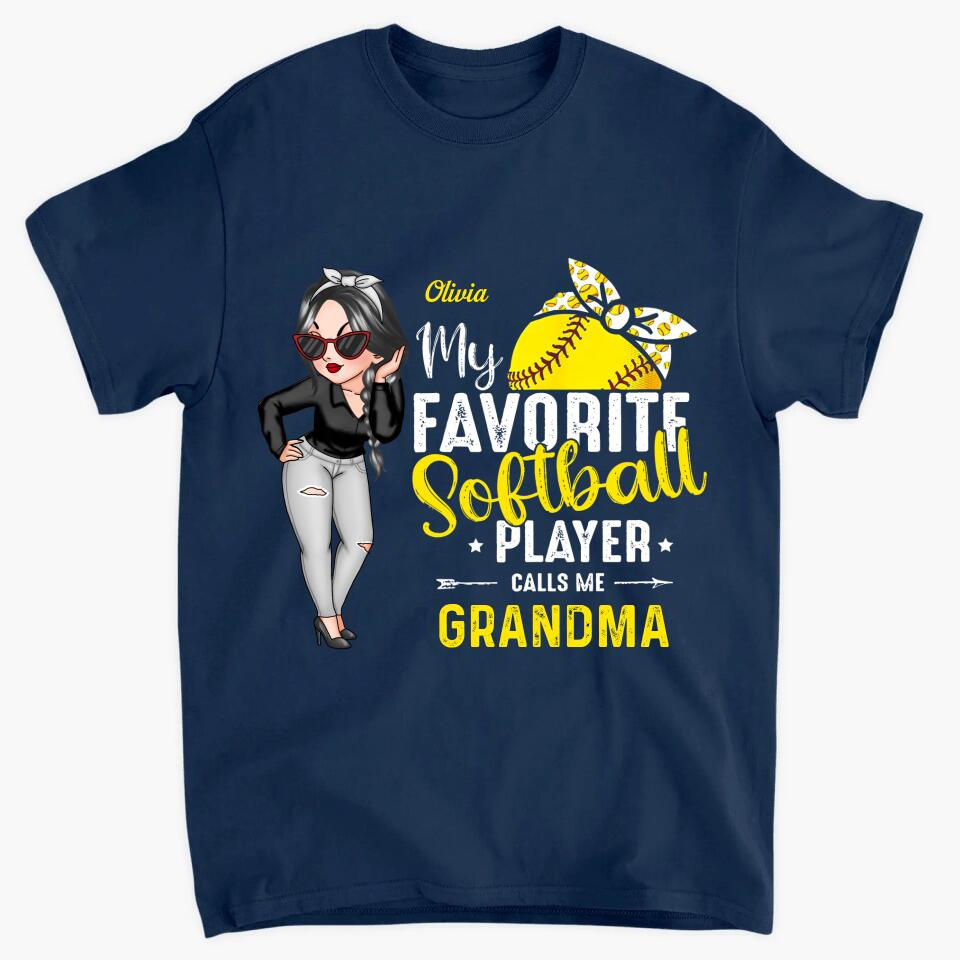 Personalized T-shirt - Mother's Day Gift For Mom, Grandma - My Favorite Softball Player ARND036