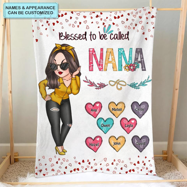 Blessed To Be Called Grandma - Personalized Blanket - Gift For Grandma