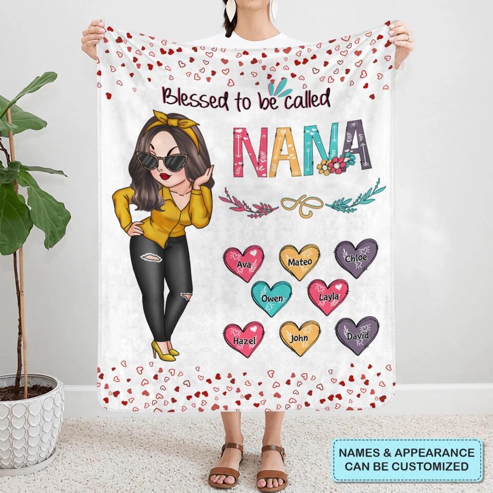 Blessed To Be Called Grandma - Personalized Blanket - Gift For Grandma