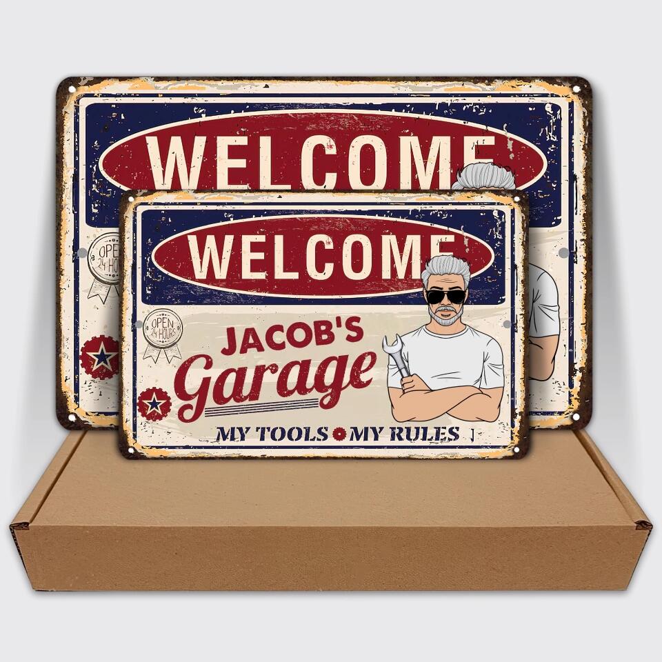 Personalized Metal Sign - Father's Day Gift For Dad, Grandpa - My Tools My Rules ARND0014