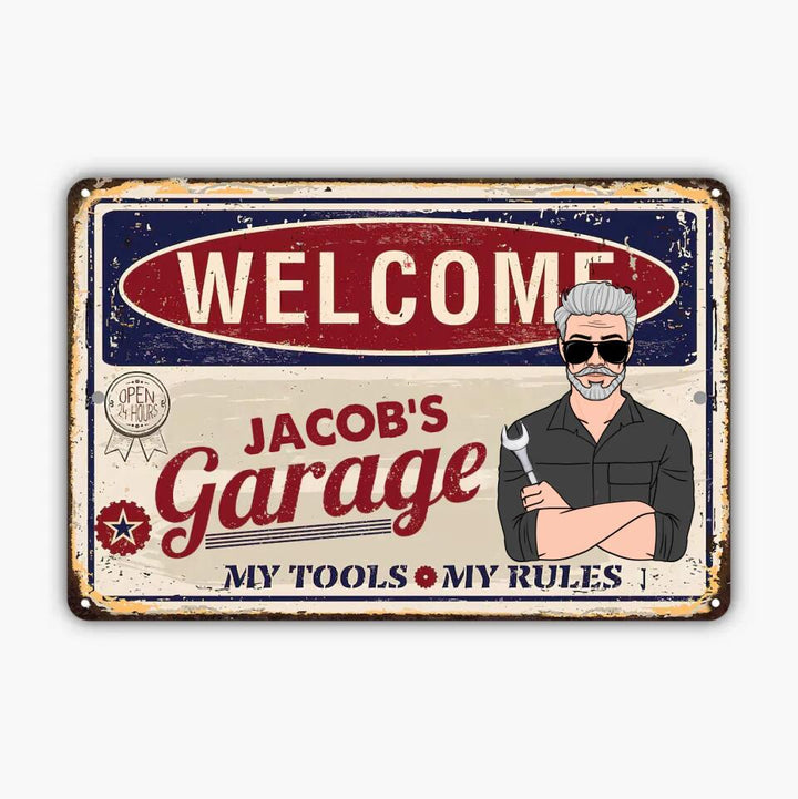 Personalized Metal Sign - Father's Day Gift For Dad, Grandpa - My Tools My Rules ARND0014