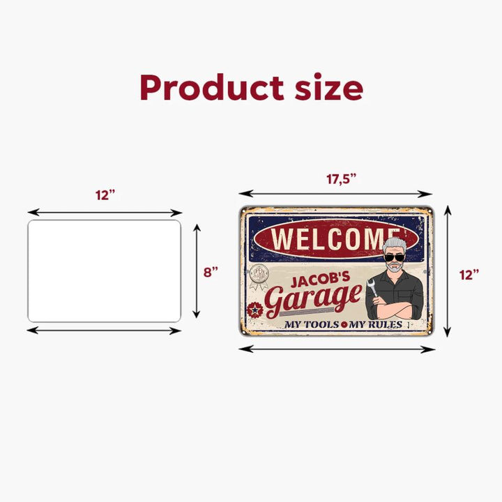 Personalized Metal Sign - Father's Day Gift For Dad, Grandpa - My Tools My Rules ARND0014