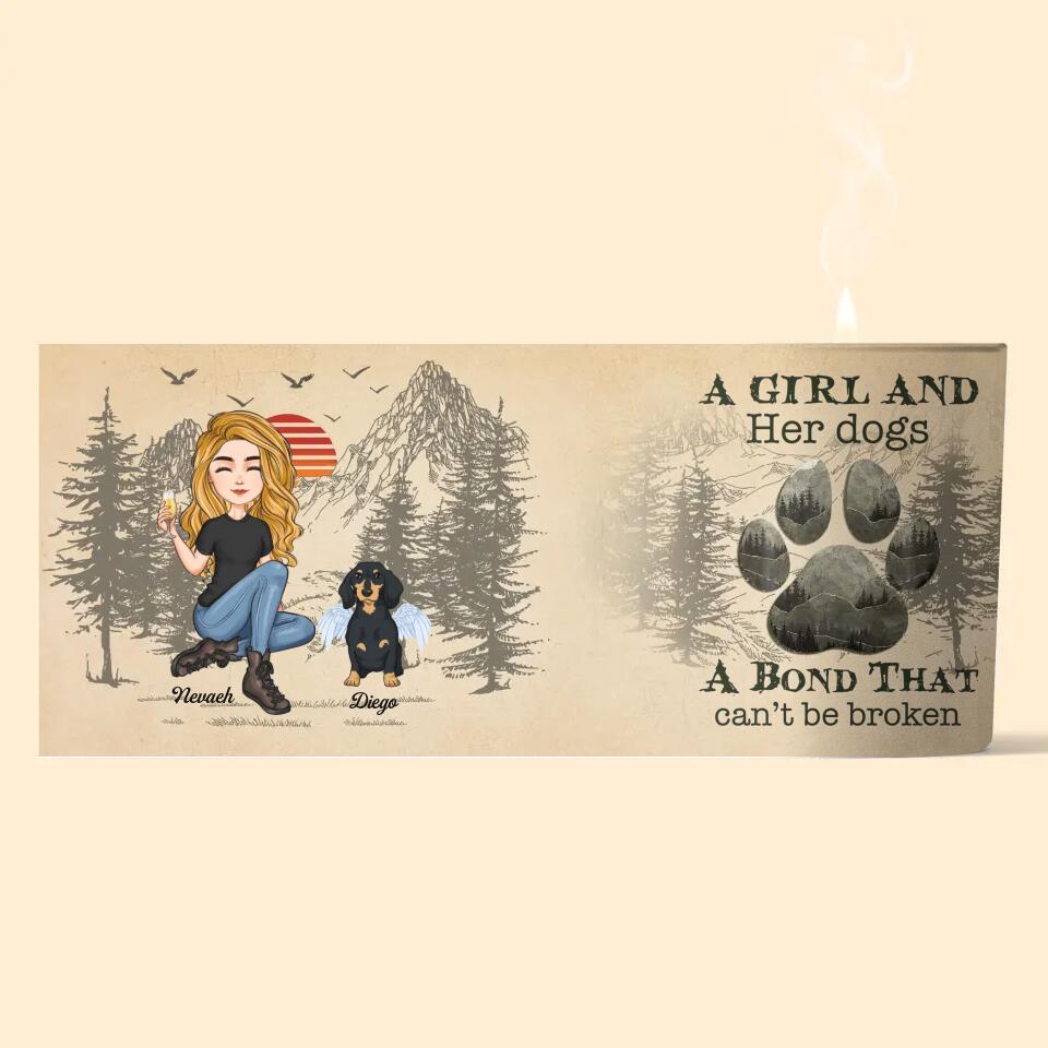 Personalized Candle - Gift For Dog Lover - A Girl And Her Dog ARND036