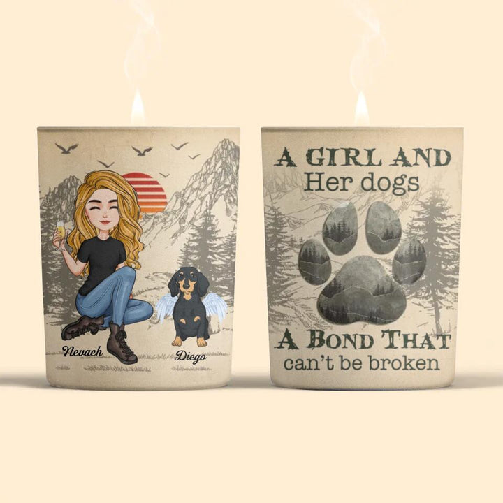 Personalized Candle - Gift For Dog Lover - A Girl And Her Dog ARND036