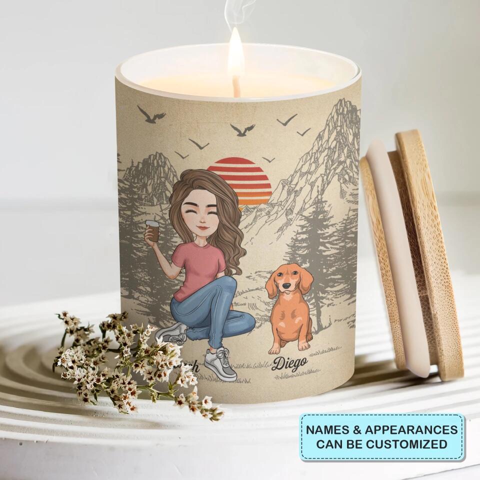 Personalized Candle - Gift For Dog Lover - A Girl And Her Dog ARND036