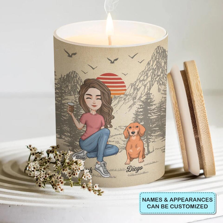 Personalized Candle - Gift For Dog Lover - A Girl And Her Dog ARND036