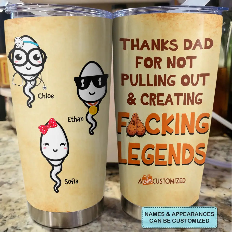 Personalized Tumbler - Father's Day Gift For Dad, Grandpa - Thanks Dad ARND018