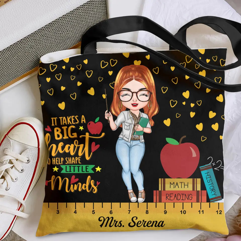 Personalized Tote Bag - Teacher's Day, Birthday Gift For Teacher, Colleague - A Big Heart ARND018