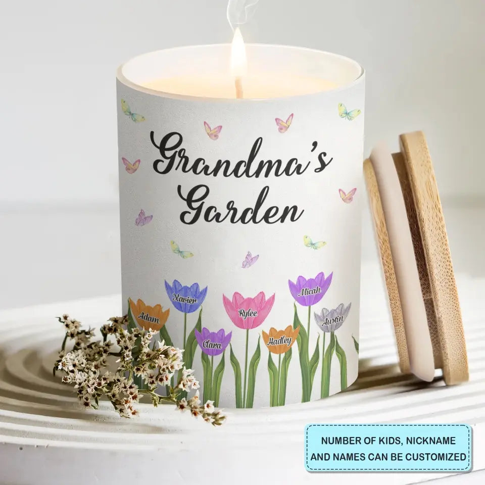 Personalized Candle - Mother's Day Gift For Mom, Grandma - Nana's Garden ARND018