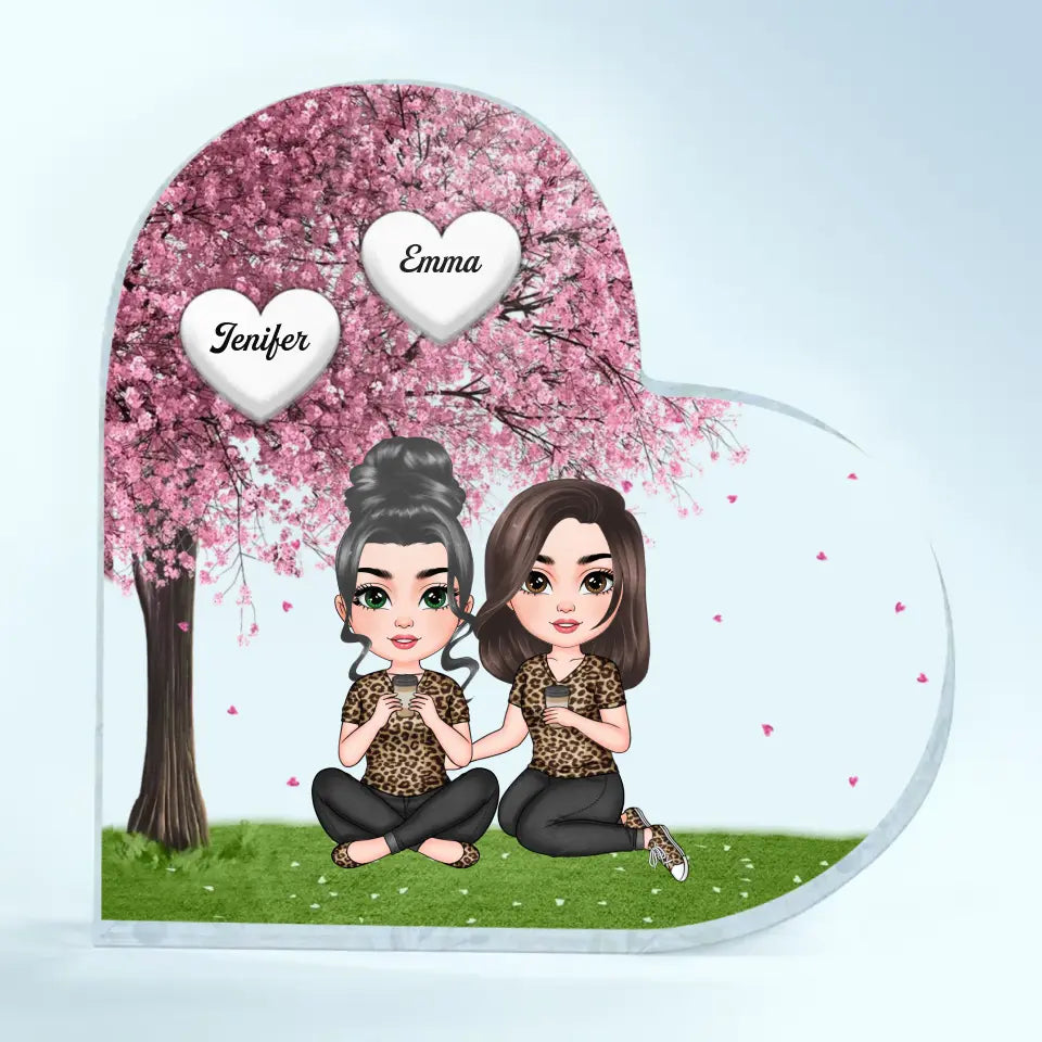 Personalized Heart-shaped Acrylic Plaque - Mother's Day Gift For Mom - Under Blossom Tree ARND018