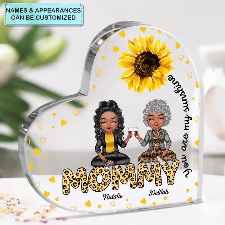 Personalized Heart-shaped Acrylic Plaque - Mother's Day Gift For Mom - You Are My Sunshine ARND0014