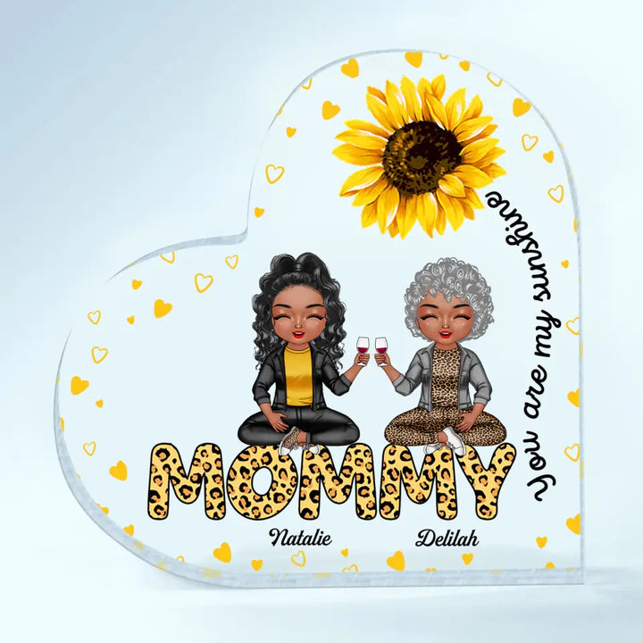 Personalized Heart-shaped Acrylic Plaque - Mother's Day Gift For Mom - You Are My Sunshine ARND0014