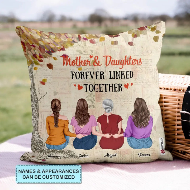 Personalized Pillow - Mother's Day Gift For Mom & Daughter - Forever Linked Together ARND005