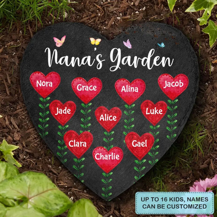 Personalized Garden Stone - Mother's Day Gift For Mom And Grandma - Nana's Garden ARND018