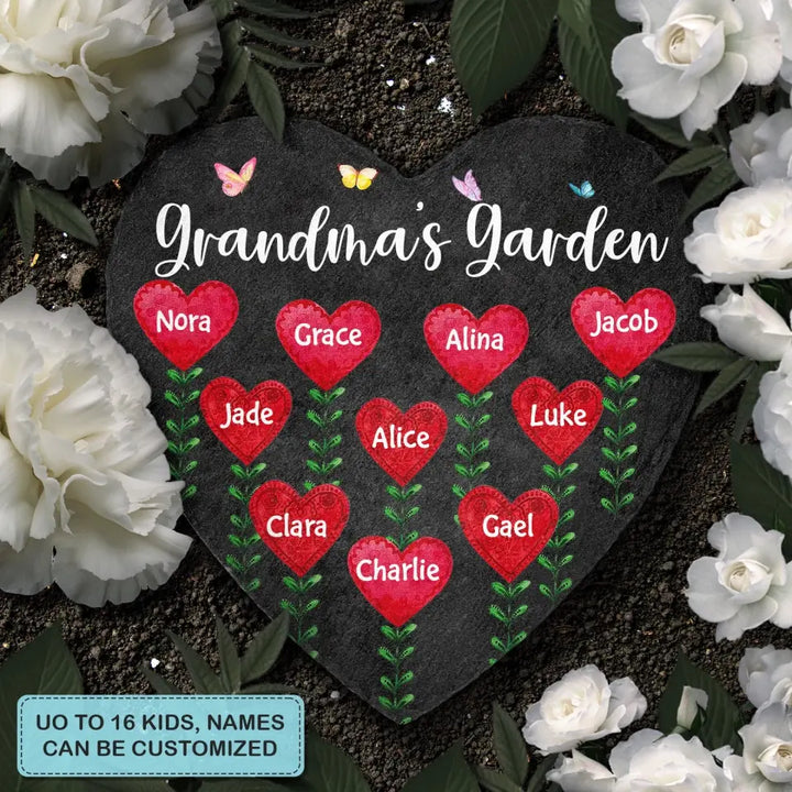 Personalized Garden Stone - Mother's Day Gift For Mom And Grandma - Nana's Garden ARND018