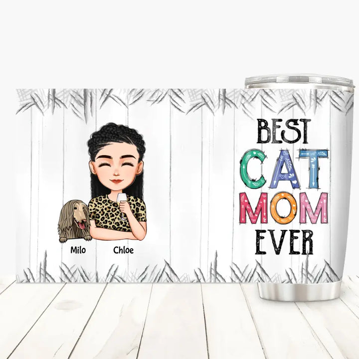 Personalized Tumbler - Gift For Cat Lover - Best Cat Mom Ever ARND036