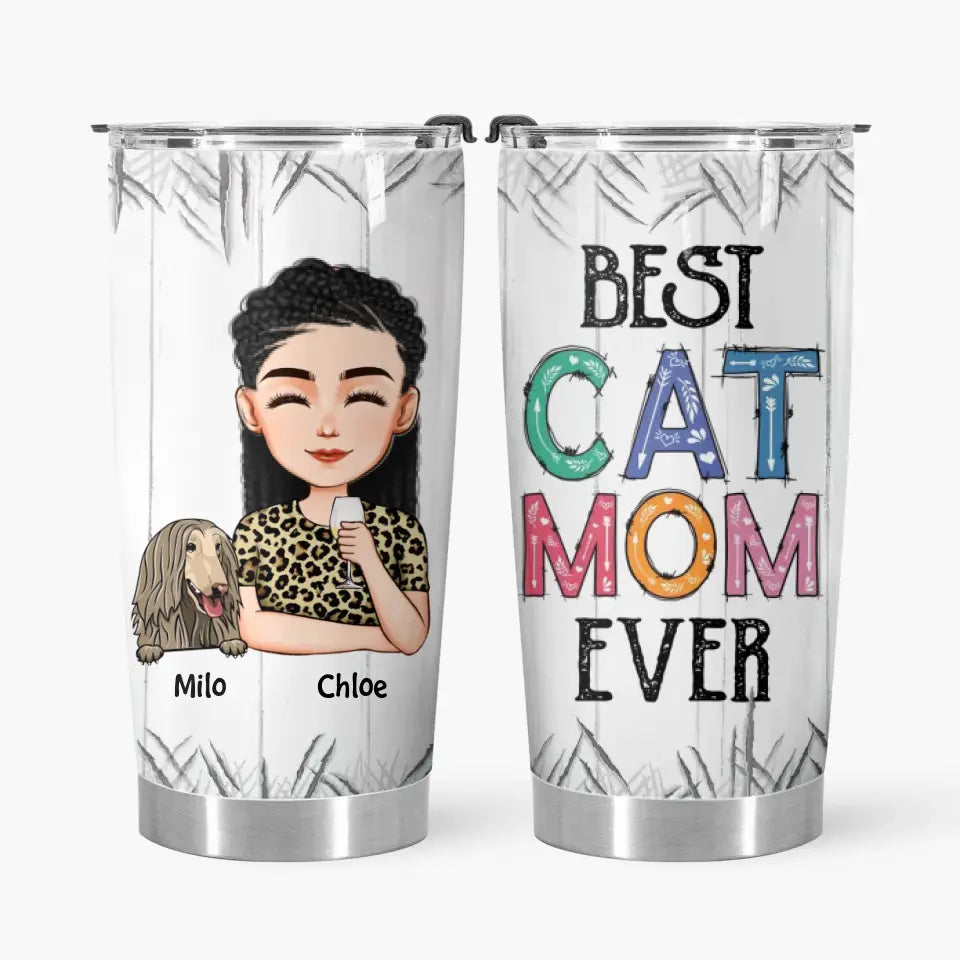 Personalized Tumbler - Gift For Cat Lover - Best Cat Mom Ever ARND036