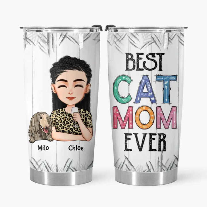 Personalized Tumbler - Gift For Cat Lover - Best Cat Mom Ever ARND036