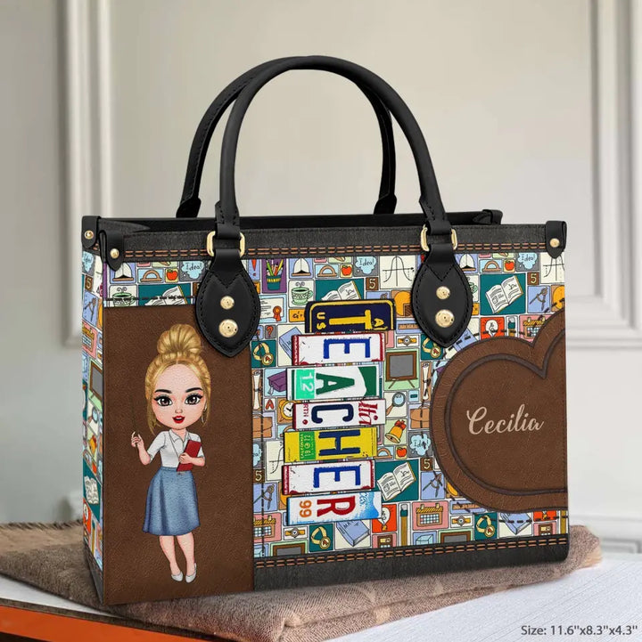Personalized Leather Bag - Teacher's Day, Birthday, Mother's Day Gift For Teacher - Teacher Life ARND005