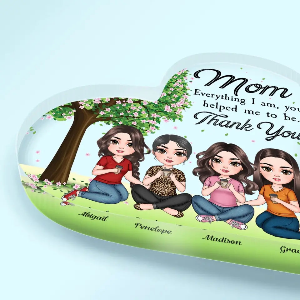 Personalized Heart-shaped Acrylic Plaque - Mother's Day Gift For Mom - Thank You Mom ARND005