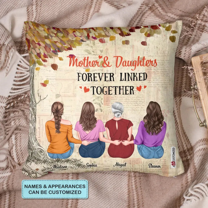 Personalized Pillow - Mother's Day Gift For Mom & Daughter - Forever Linked Together ARND005