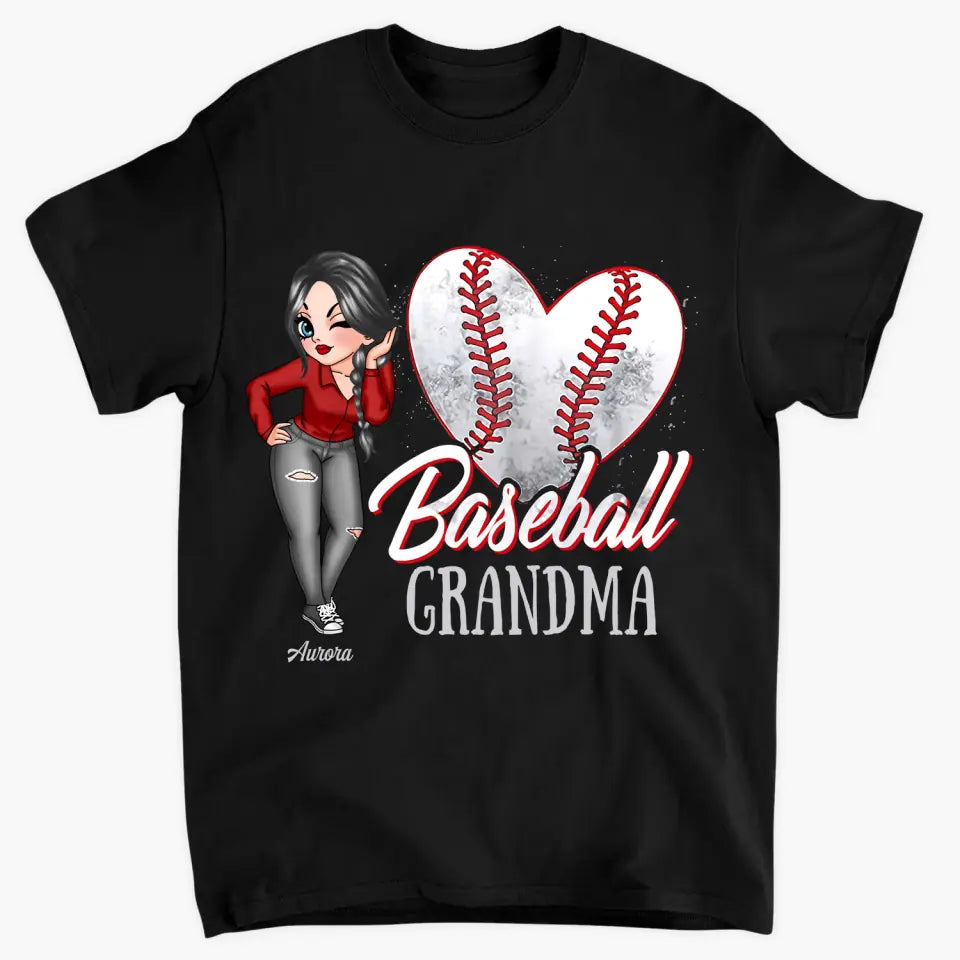 Personalized T-shirt - Mother's Day Gift For Mom, Grandma - Baseball Grandma ARND018