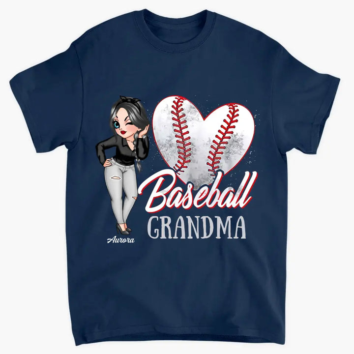 Personalized T-shirt - Mother's Day Gift For Mom - Baseball Grandma ARND018