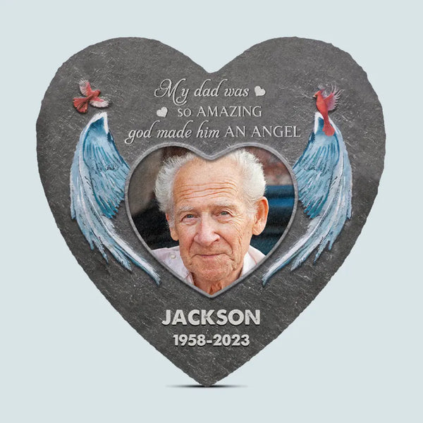 Personalized Garden Stone Memorial Gift For Dad, Grandpa God Made