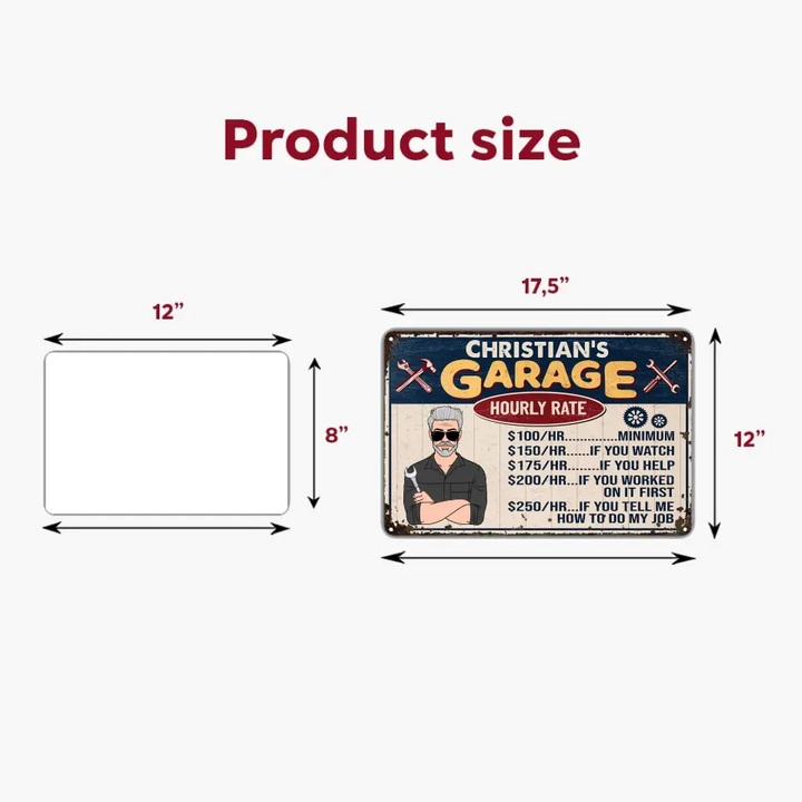 Personalized Metal Sign - Father's Day Gift For Dad, Grandpa - Grandpa's Garage V2 ARND005