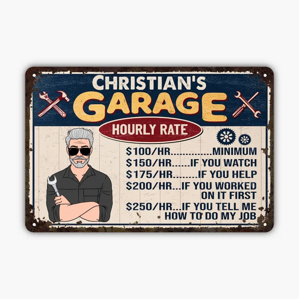 Personalized Metal Sign - Father's Day Gift For Dad, Grandpa - Grandpa's Garage V2 ARND005