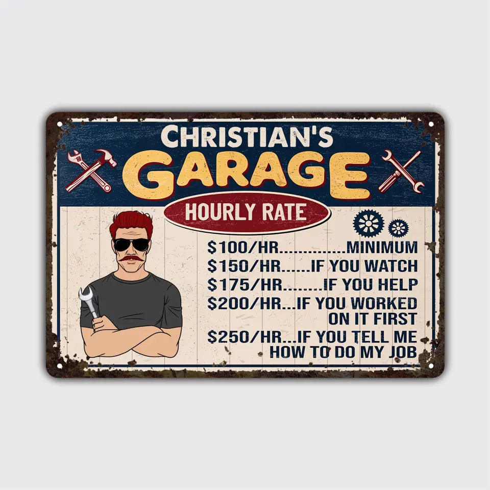 Personalized Metal Sign - Father's Day Gift For Dad, Grandpa - Grandpa's Garage V2 ARND005