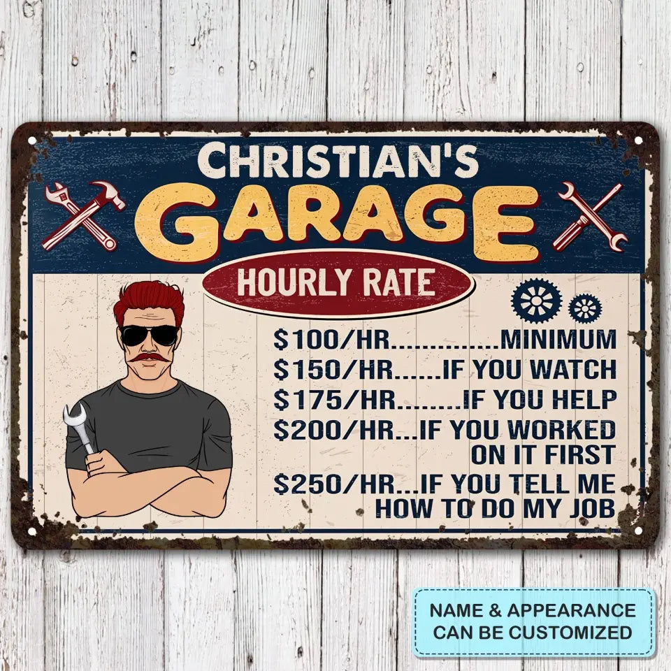 Personalized Metal Sign - Father's Day Gift For Dad, Grandpa - Grandpa's Garage V2 ARND005