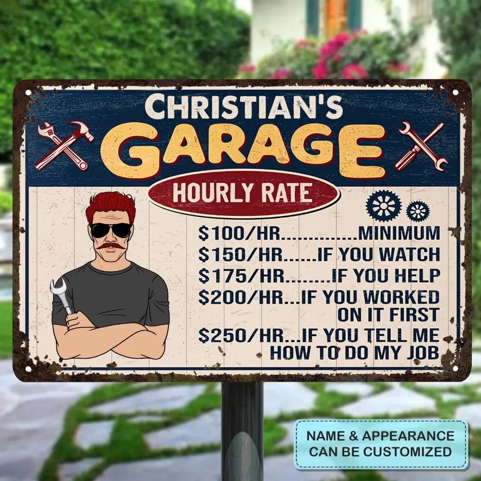 Personalized Metal Sign - Father's Day Gift For Dad, Grandpa - Grandpa's Garage V2 ARND005