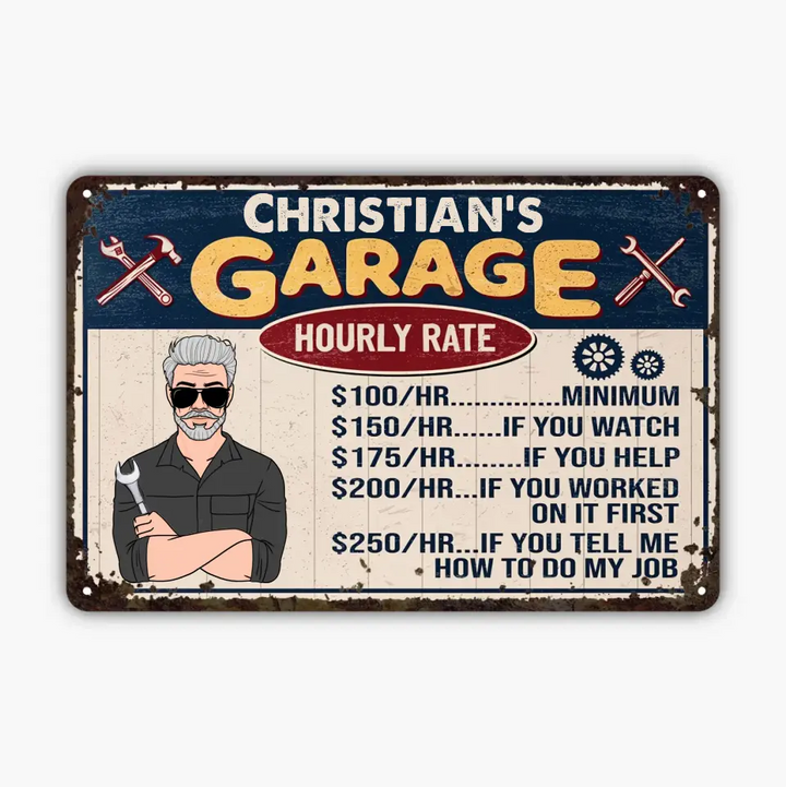 Personalized Metal Sign - Father's Day Gift For Dad, Grandpa - Grandpa's Garage V2 ARND005