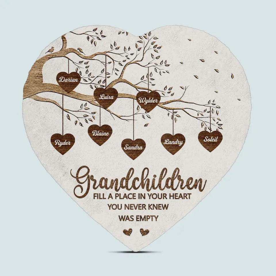Personalized Garden Stone - Gift For Mom, Dad, Grandma, Grandpa - Grandkids Make Life More Grand ARND018