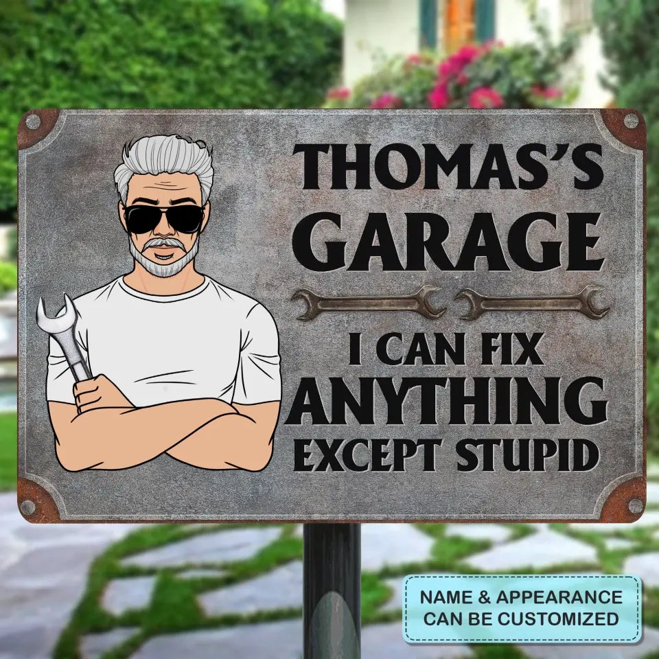 Personalized Metal Sign - Father's Day Gift For Dad, Grandpa - I Can Fix Anything ARND036