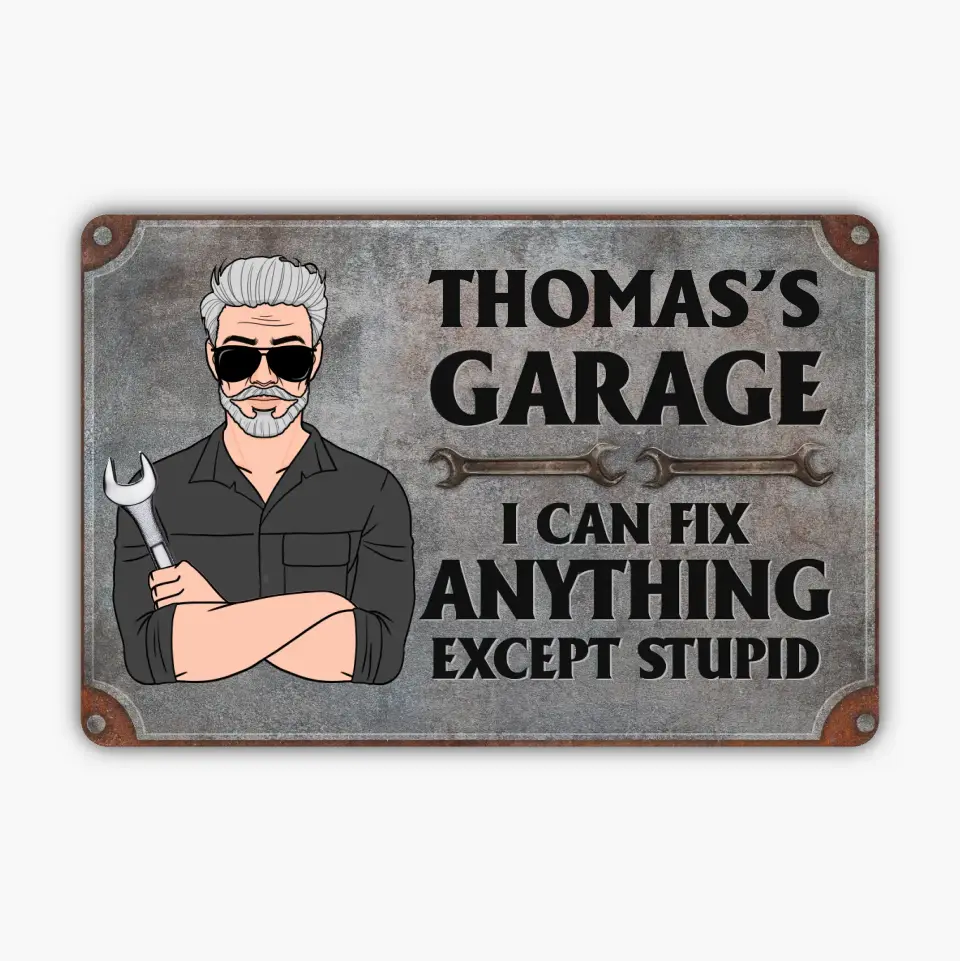 Personalized Metal Sign - Father's Day Gift For Dad, Grandpa - I Can Fix Anything ARND036