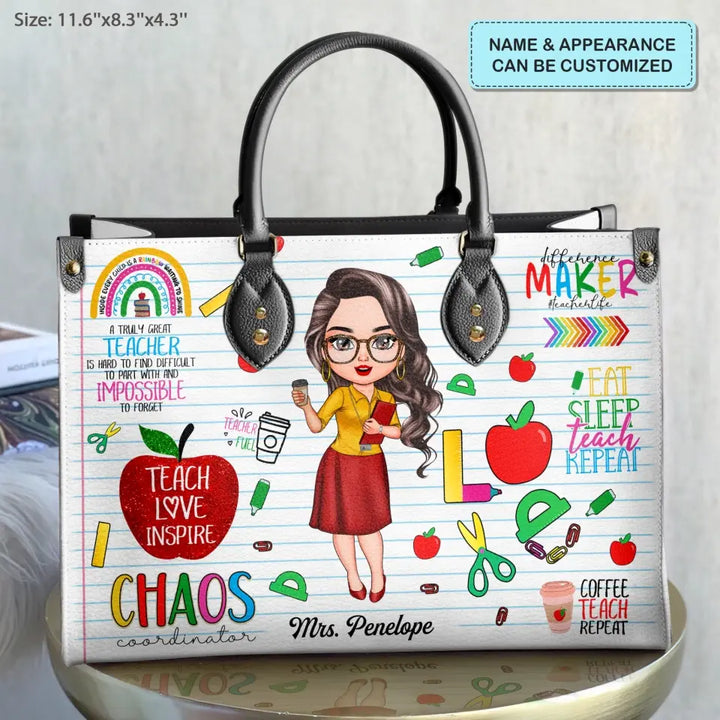 Personalized Leather Bag - Teacher's Day, Birthday Gift For Teacher - A Truly Great Teacher ARND036