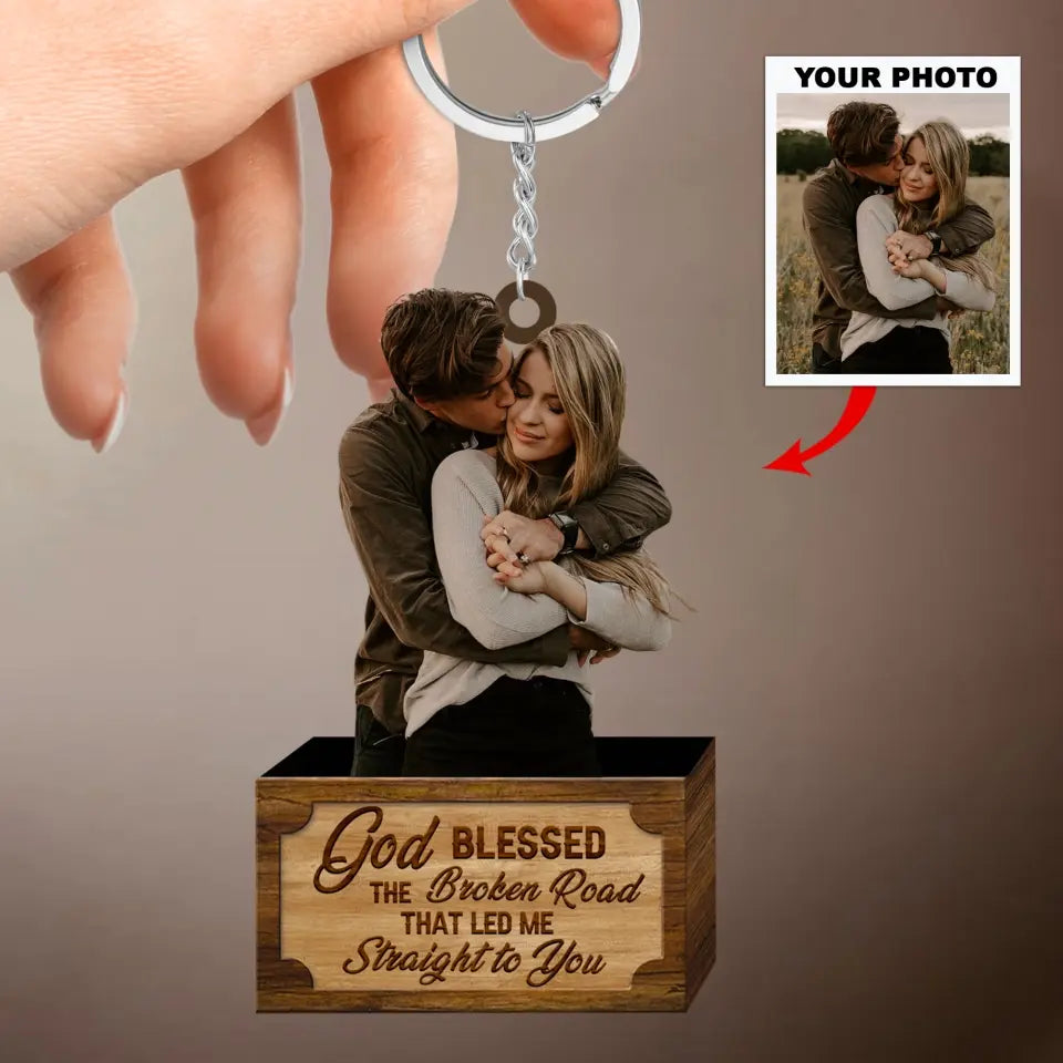 Personalized Keychain with Photo & Name ( Wooden ) - ImagingGift.com