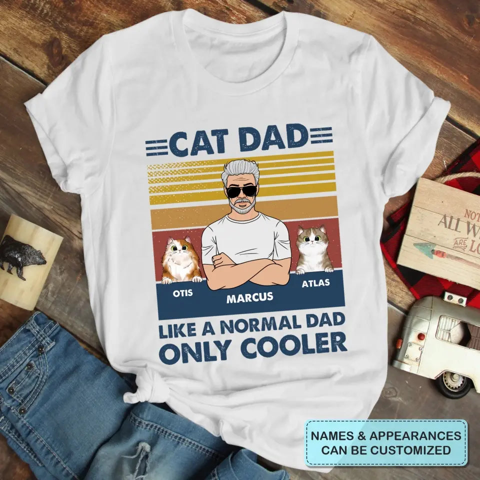 Personalized T-shirt - Father's Day, Birthday Gift For Dad, Grandpa - Cat Dad ARND005