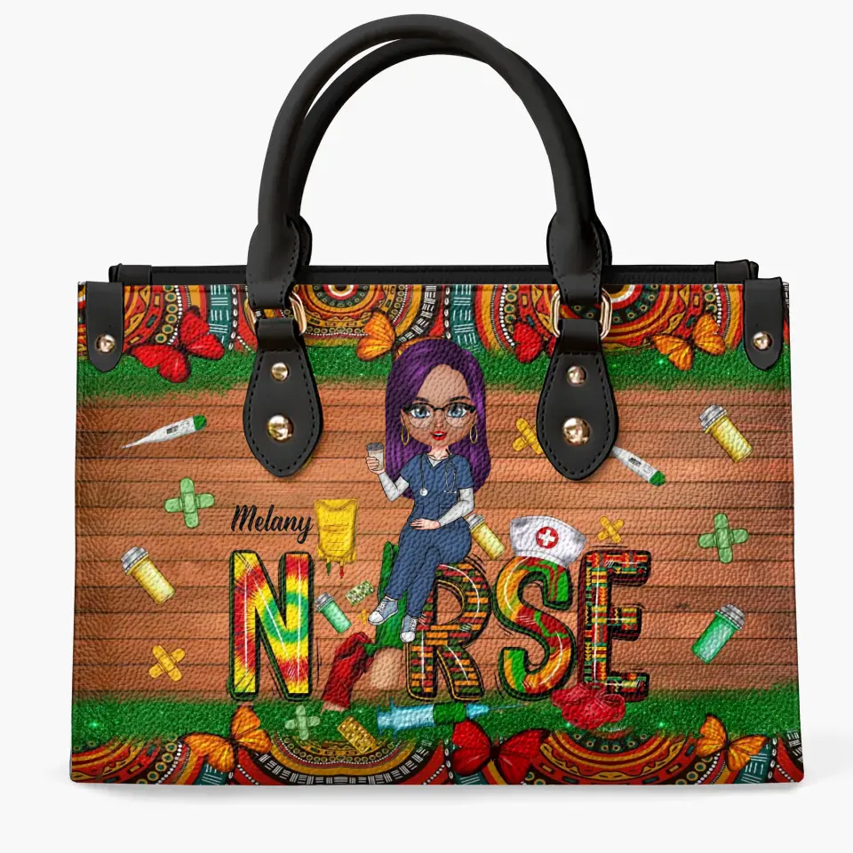 Personalized Leather Bag - Birthday, Nurse's Day Gift For Nurse - Juneteenth Nurse ARND005